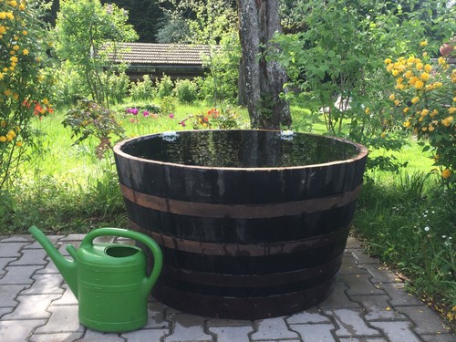 Holzfaß faß halbiert - faß,